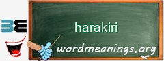 WordMeaning blackboard for harakiri